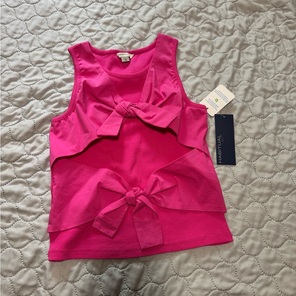 Pink Sleeveless Top with Bow Accents